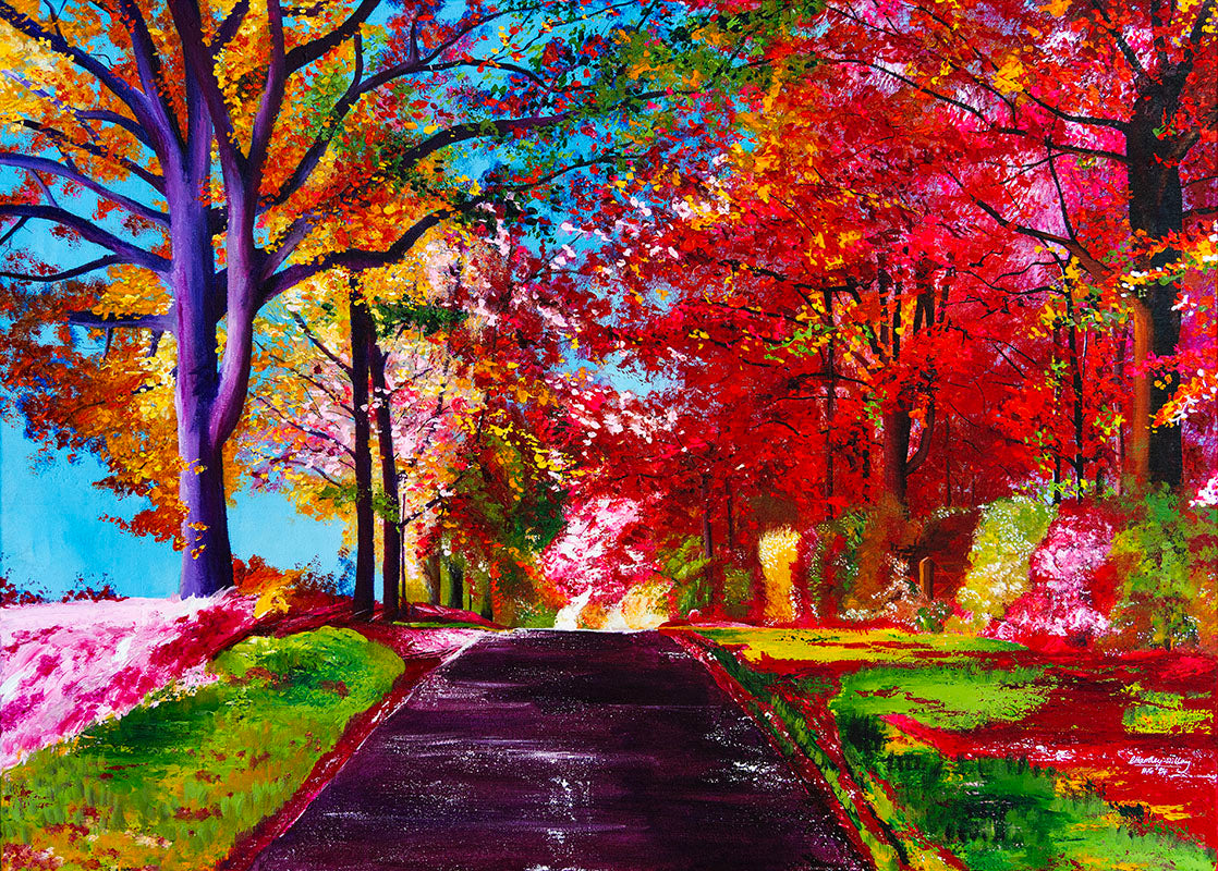 Neon Road A2 Canvas Print
