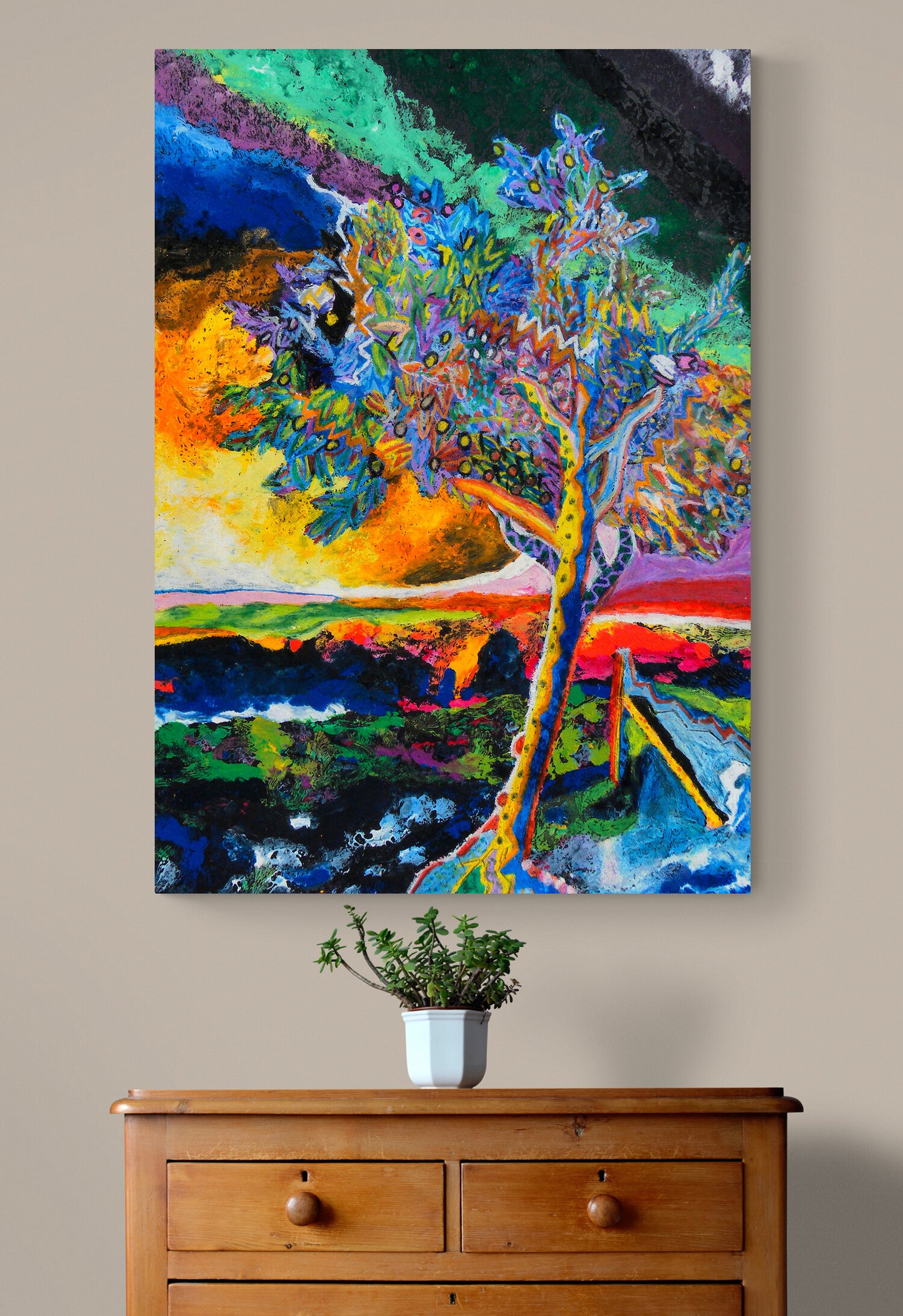Rainbow Tree A2 Canvas Print